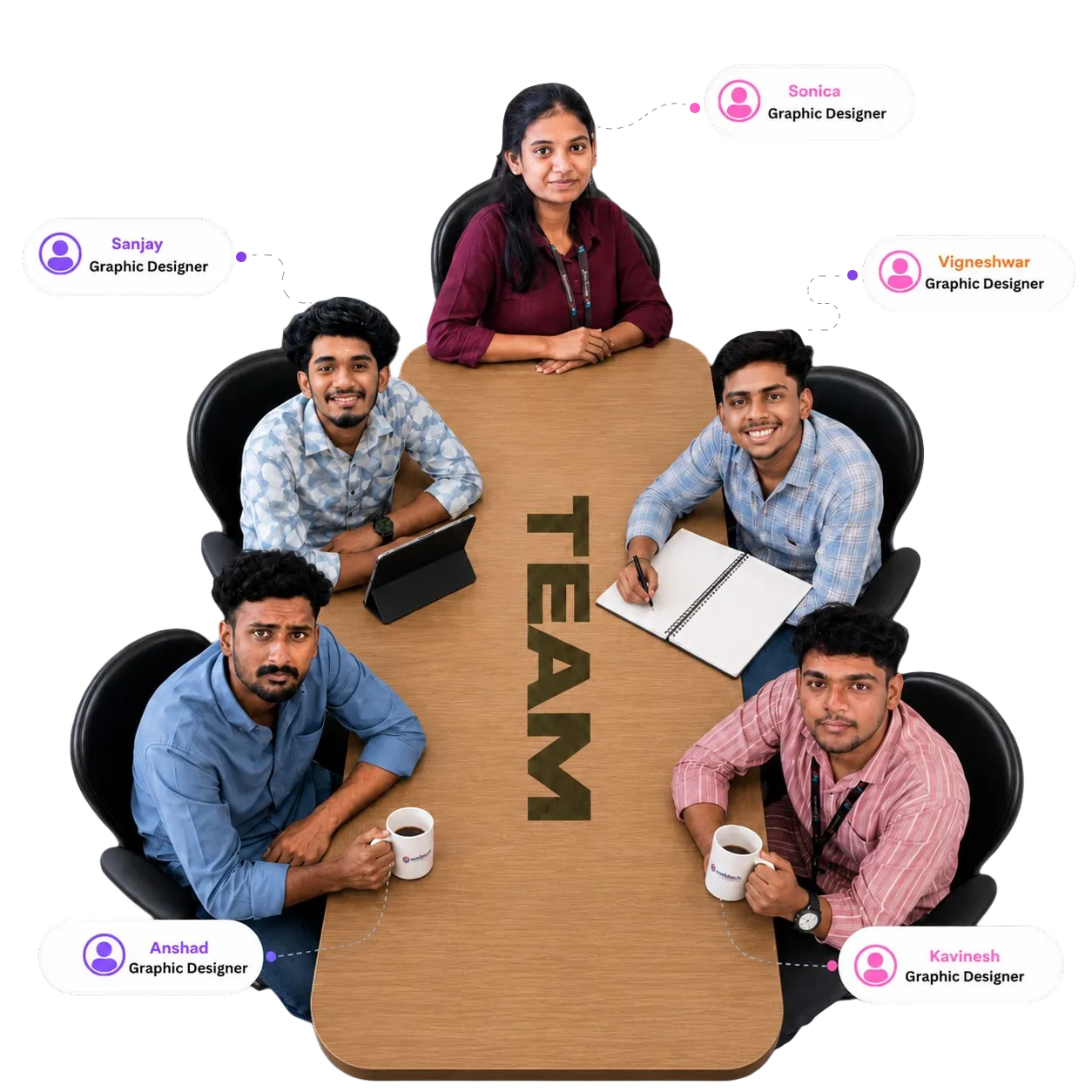 Creative team at table